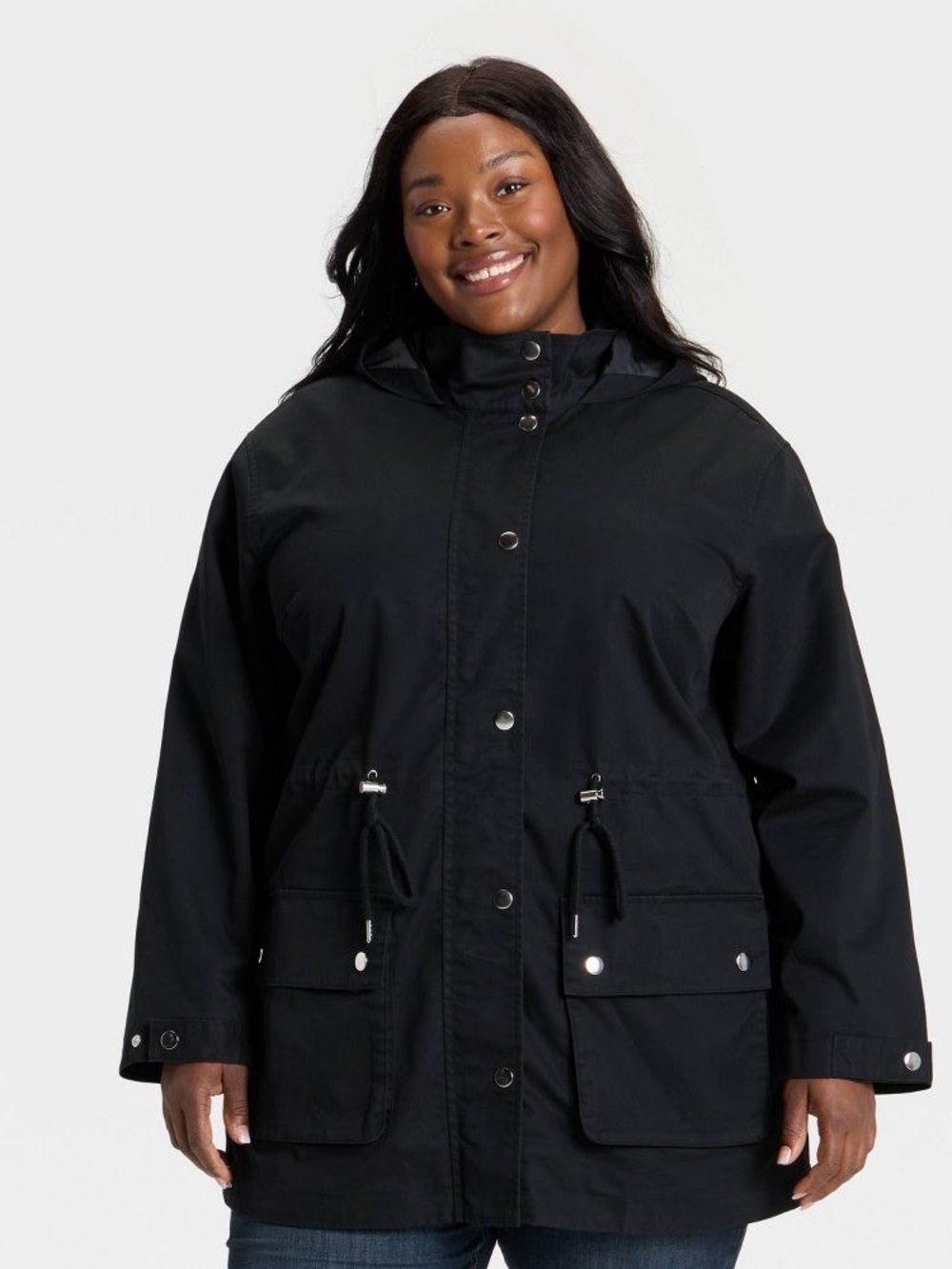 Ava & Viv Black Hooded Rain Coat